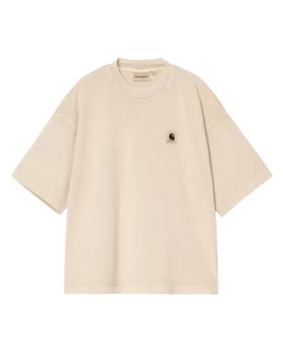 Carhartt T-shirt W' S/s Nelson Fleur De Sel In Brown