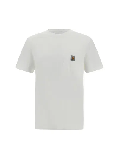 Carhartt Logo-patch Organic-cotton T-shirt In White