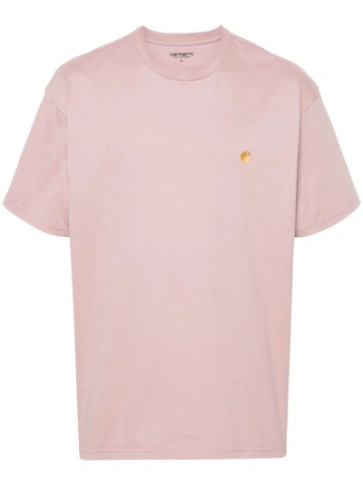 Carhartt T-shirt With Logo In Pink