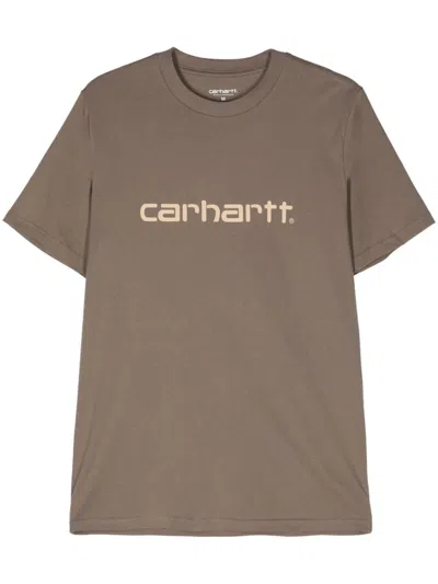 Carhartt Script Cotton T-shirt In 褐色