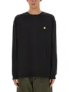 Carhartt Black Chase Long Sleeve T-shirt In Black