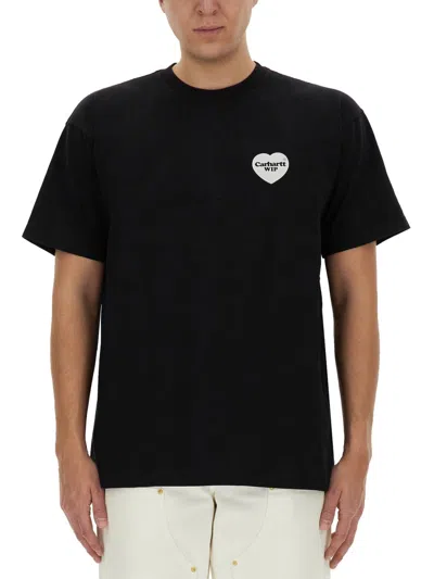 Carhartt T-shirt With Logo In Black/white