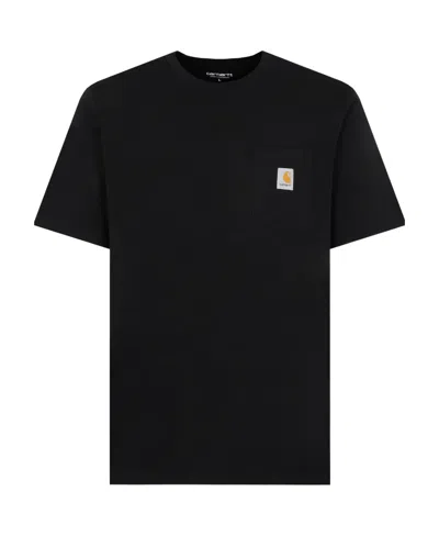 Carhartt T-shirt With Round Neck And Short Sleeves In Black