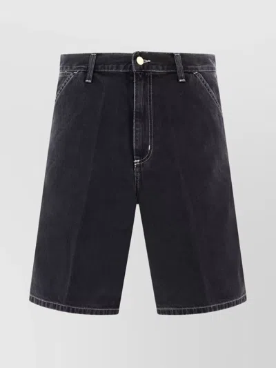 Carhartt Tailored Shorts With Pockets And Contrast Stitching In Black
