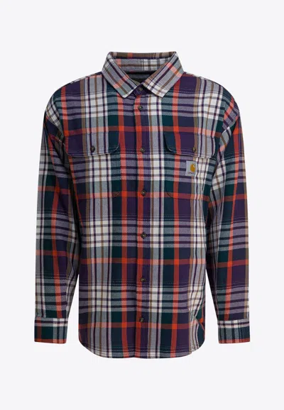 Carhartt Tamblyn Plaid Check Long-sleeved Shirt In Blue