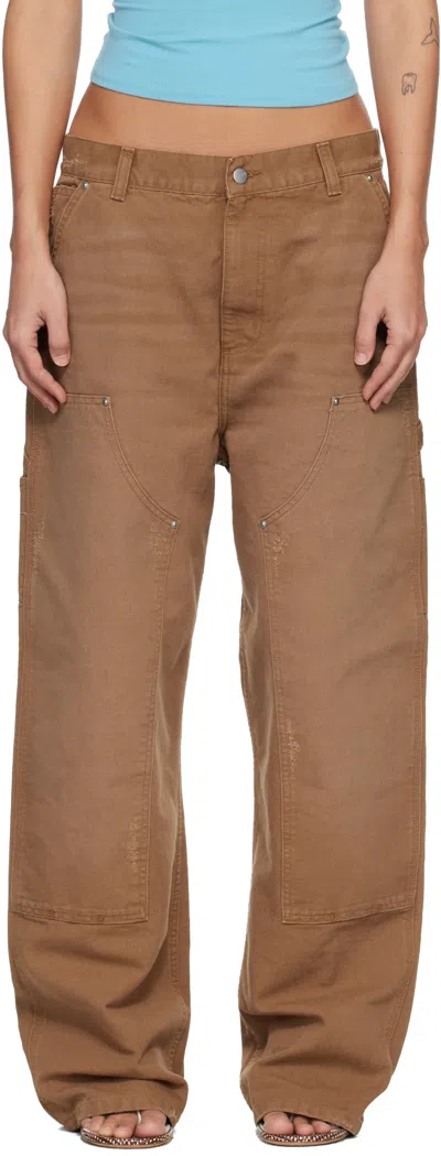 Carhartt Tan Brandon Double Knee Jeans In Brown
