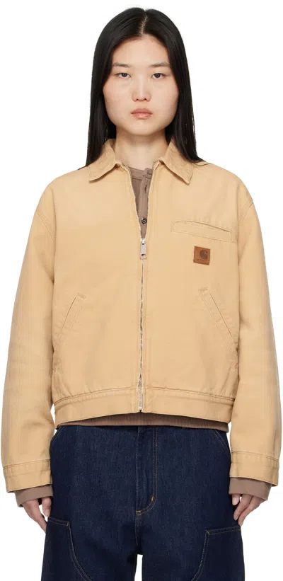 Carhartt Tan Dayton Jacket In Stone Canvas Dusty H
