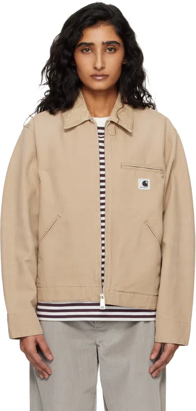 Carhartt Tan Og Detroit Jacket In Pink