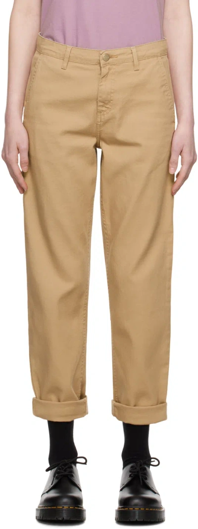 Carhartt Tan W'pierce Trousers In 7e02 Dusty H Brown R