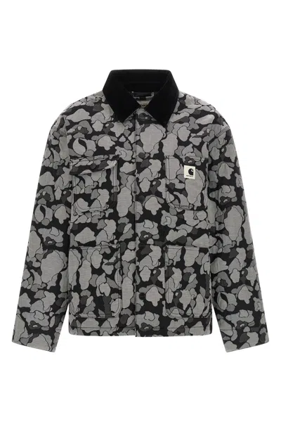 Carhartt Tapestry Chore Coat Puffer Jackets Multicolor In Black