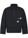 Carhartt Work In Progress Og Arcan Graphic Organic Cotton Canvas Jacket In Black