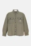 Carhartt Oversized Shirt Crafted From Sandblasted Cotton Denim In Blue