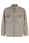 Carhartt Oversized Shirt Crafted From Sandblasted Cotton Denim In Blue
