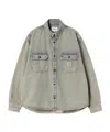 Carhartt Oversized Shirt Crafted From Sandblasted Cotton Denim In Blue