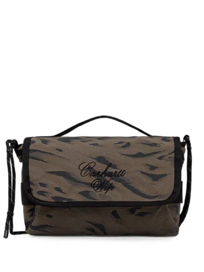 Carhartt Tiger-print Logo-embroidered Belt Bag In Brown
