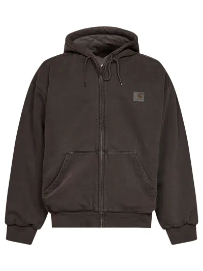 Carhartt Tobacco Hooded Vista Jacket Zip-up Hoodie In Brown