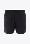 Carhartt Nylon Swim Trunk With Embroidered Logo In Black