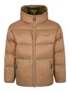 Carhartt Hooded Quilted Jacket Side Pockets In Brown