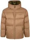 Carhartt Hooded Quilted Jacket Side Pockets In Brown