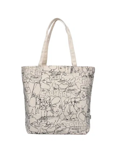Carhartt Tote Bag “blinkerfluid” In Cream