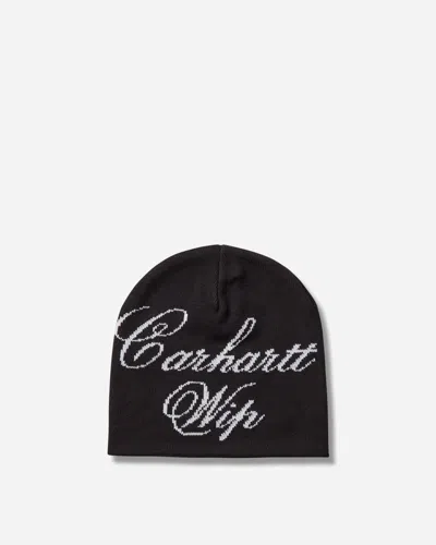 Carhartt Travon Beanie Black / White In Yellow