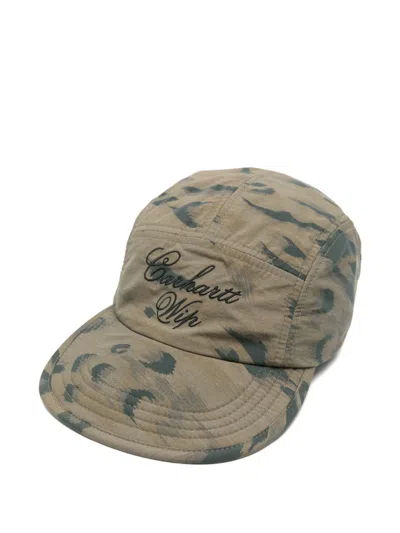 Carhartt Travon Camouflage-print Logo-embroidered Cap In Green