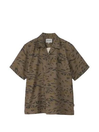 Carhartt Travon Leopard-print Shirt In Brown