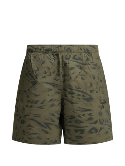 Carhartt Travon Leopard-print Shorts In Green