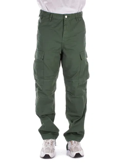 Carhartt Trousers In Duck Green Verde