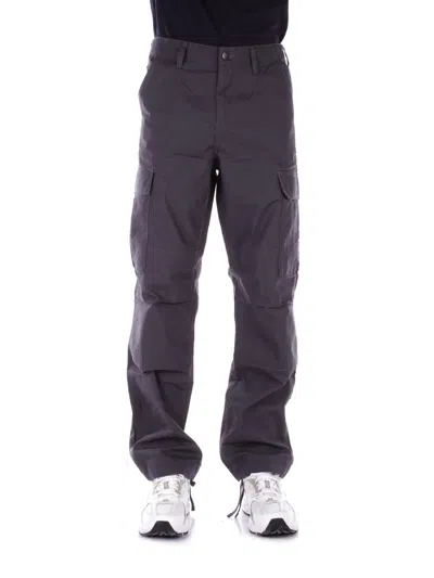 Carhartt Trousers In Grafite Nero