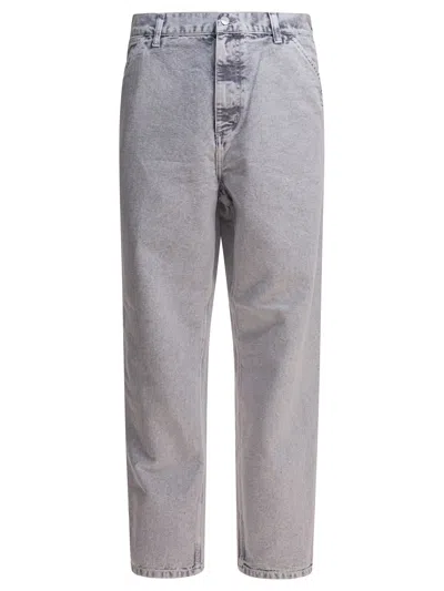 Carhartt Trousers Light Blue In Gray