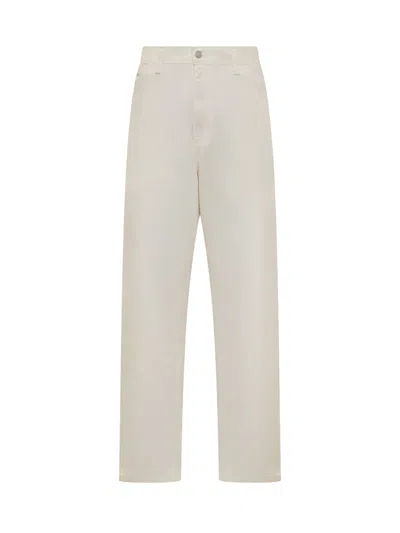 Carhartt Man Pants Ivory Size 34 Cotton In White