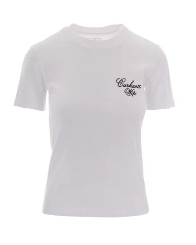Carhartt White Logo Crew Neck T-shirt