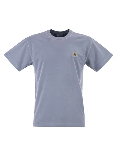 Carhartt T-shirt With Square Label In Blue