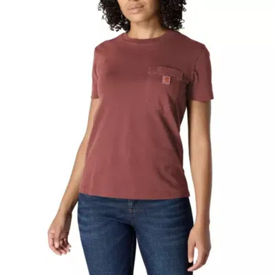 Carhartt T-shirt Womens Spice Red Cotton Relaxed Fit Short Sleeve Jax1614