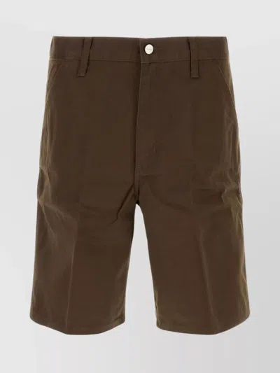 Carhartt Twill Short With Pockets And Loops In Brown
