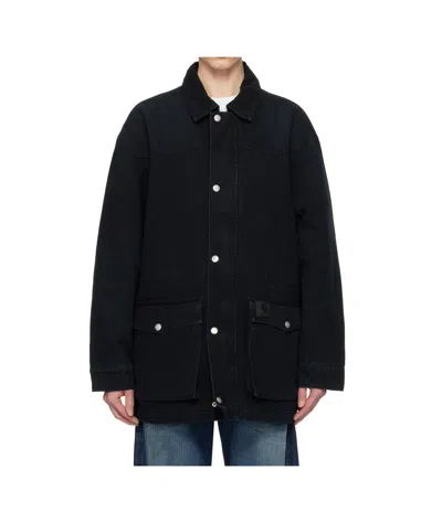 Carhartt Two-way Zipper Coat In Black