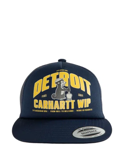 Carhartt Underground Graphic-print Snapback Cap In Blue