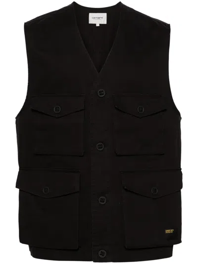 Carhartt Unity Logo-patch Cotton Gilet In Black
