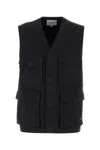 Carhartt Wip Jackets And Vests In Blackheavyenzymewash