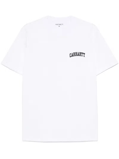 Carhartt White University Script T-shirt In Multicolour