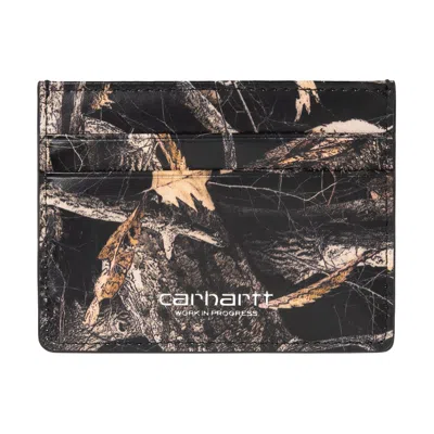 Carhartt Vegas Card Holder Camo Feather Tree In Black