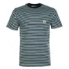 Carhartt Verner Pocket Stripe T Shirt Citadel Black In Blue