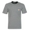 Carhartt Verner Pocket Stripe T Shirt Wax Black In White