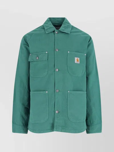 Carhartt Versatile Jacket With Multiple Pockets And Sleeves In Green