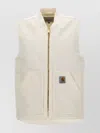 Carhartt Vest With Patch Pockets And Ribbed Collar In Neutral