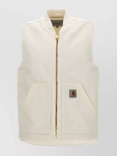 CARHARTT VEST WITH PATCH POCKETS AND RIBBED COLLAR