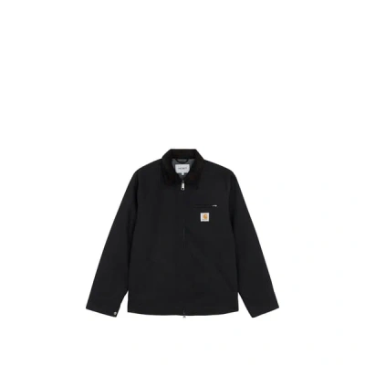 Carhartt Structured Black Cotton Jacket With Classic Collar In Multi