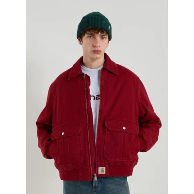 Carhartt Veste Stanton Scarlet En Denim Coton In Red