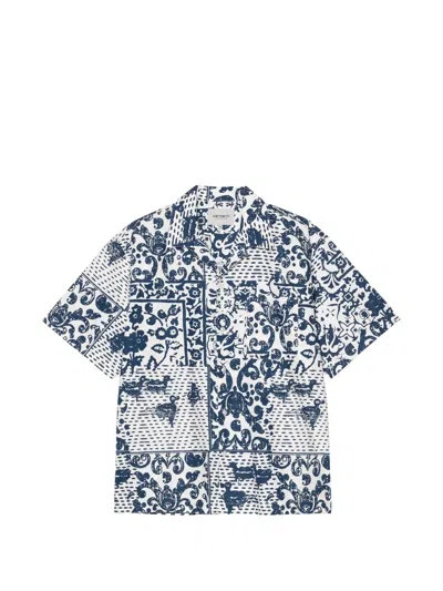 Carhartt Vestige Printed Cotton Shirt In Blue